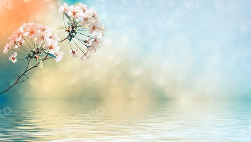 Preview: Blossoming Branch Apple. Bright Colorful Spring Flowers
