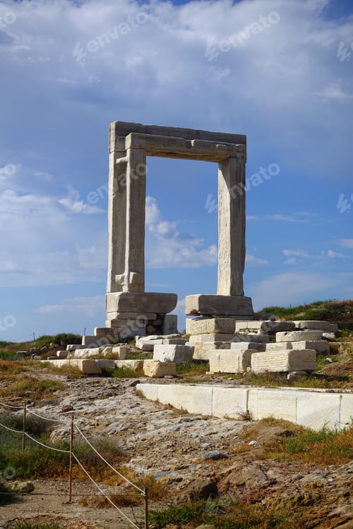 Preview: Iconic And Unique Temple Of Apollon Or Portara (Gate) With Breathtaking Views To Port - Town And
