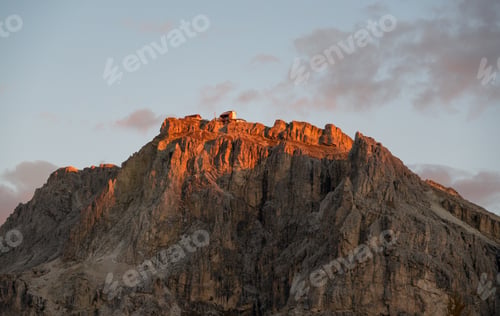 Preview: Sunrise At Tofana Mountain In Dolomites.