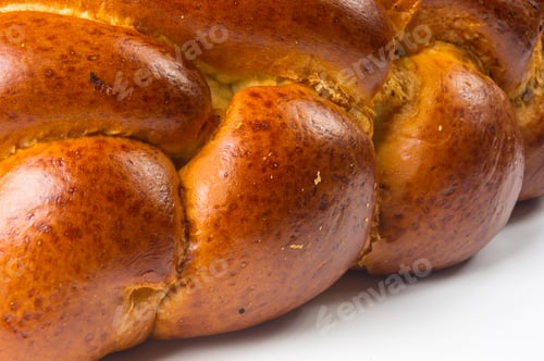 Preview: Chunks Large Braided Loaf On White Background