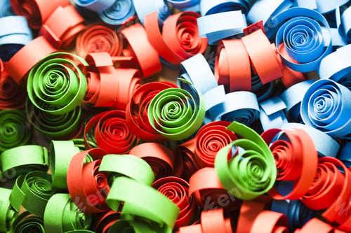 Preview: Macro, Abstract, Background Picture Of Colored Paper Spirals On Paper Background
