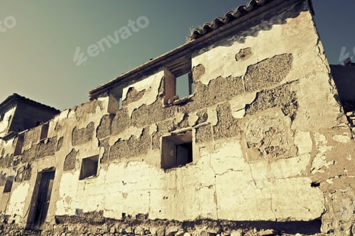 Preview: Abandoned Rural Building In Zaragoza Province, Aragon, Spain.