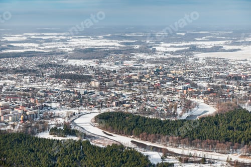 Preview: Aerial View Over The Valmiera City (Latvia)
