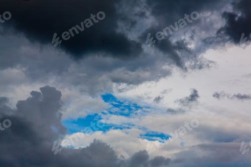 Preview: Stormy Sky. Dark Clouds Before A Thunderstorm In The Sky. Natural Background.