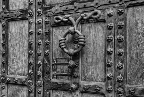 Preview: Medieval Wooden Door, Decoration And Protection Detail, Wood Art
