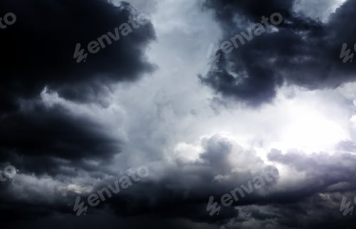 Preview: Dark And Dramatic Storm Clouds Area Background