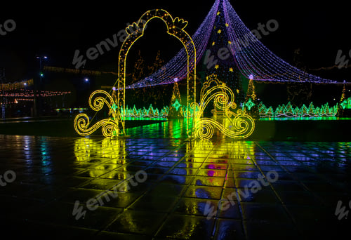 Preview: Christmas Illuminated Gate . New Year Street Decoration