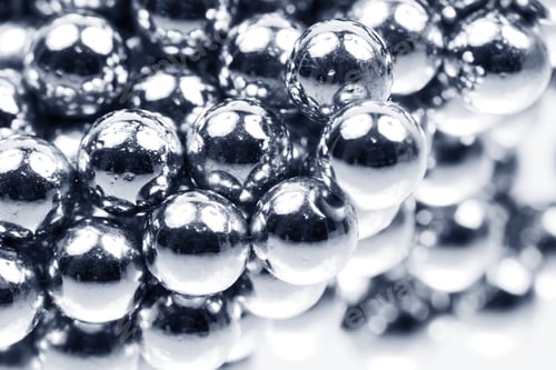 Preview: Abstract Composition With Small Balls And Reflections On Light Grey Background