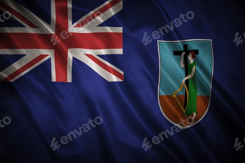 Preview: Flag With Original Proportions. Closeup Of Grunge Flag Of Montserrat