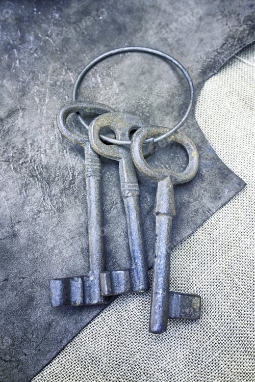 Preview: Old Metal Keys, Detail Of A Classic Metal Keys, Textured Background