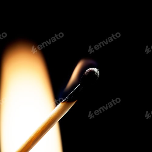 Preview: Used Match And Flame With Black Background