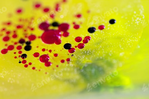 Preview: Abstract, Colorful Composition With Oil, Water And Ink