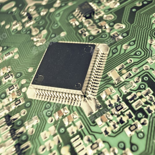 Preview: Closeup Of A Chip In An Integrated Circuit