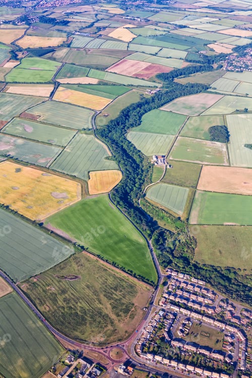 Preview: Top View From A Landing Plane In Newcastle Upon Tyne, Northumberland, Great Britain