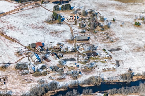 Preview: Aerial View Over The Small Village