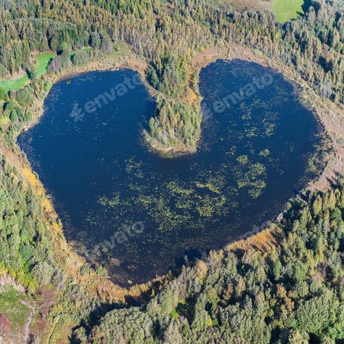 Preview: Aerial View Over The Heart Shaped Lake