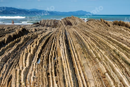 Preview: The Itzurum Flysch In Zumaia (Basque Country). Flysch Is A Sequence Of Sedimentary Rock Layers That
