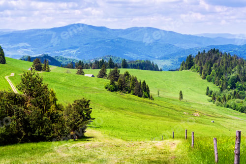 Preview: Spring Day In Pieniny National Park, Poland. Landscape Of Polish Mountains On A Warm And Sunny Day