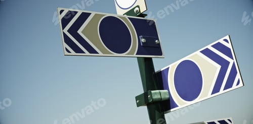 Preview: Directional Signals In A Pole With Blue Sky