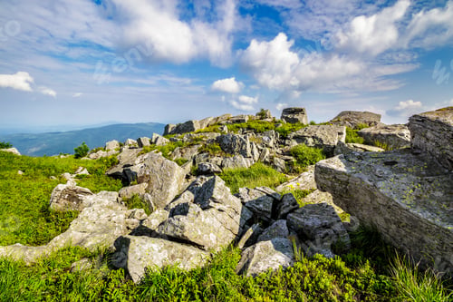 Preview: White Sharp Stones On The Hillside On Top Of Mountain Range