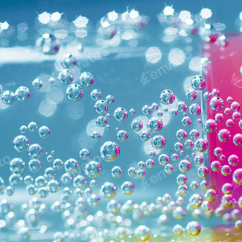 Preview: Abstract Composition With Underwater Tubes With Colorful Jelly Balls Inside And Bubbles