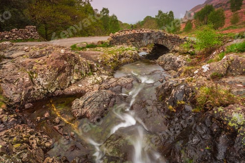 Preview: Overcast Day At Ashness Bridge Near Keswick In The Lake District, England, Uk