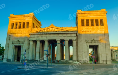 Preview: Monumental Arch On Koenigsplatz In German City Munich During Sunset