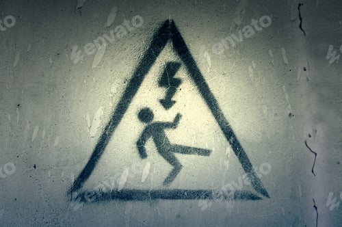 Preview: Electric Signal Danger, Detail Of An Information Signal, Danger And Death