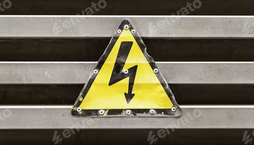 Preview: Electric Danger Sign, Detail Of A Caution Sign, Danger Of Death