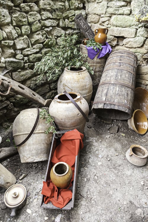 Preview: Old Warehouse Tools, Antiques Detail About Mud To Contain Liquids, Tradition And Antiquity