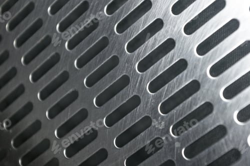Preview: Stainless Steel Grating With Oblong Holes, Close-Up