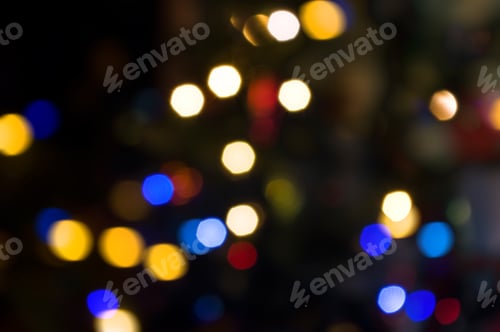 Preview: Abstract Circular Lights Blurred Bokeh Holiday Background Of Christmas Light