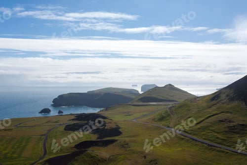 Preview: Westman Islands Beach View With Archipelago Island In Background. Iceland Landscape.Vestmannaeyjar