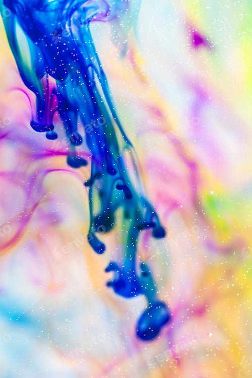 Preview: Abstract Composition With Ink And Small Bubbles. Beautiful Background, Texture And Colors