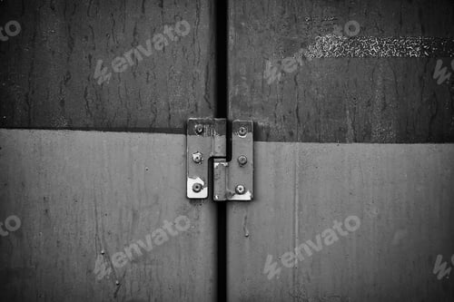Preview: Metal Wall Detail Painted In Colors And Abandoned