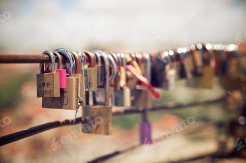 Preview: Love Padlocks On A Fence, Porto, Portugal.