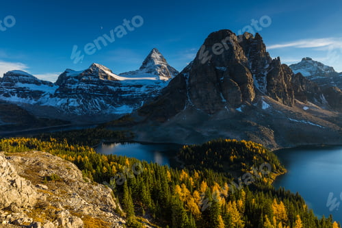 Preview: Mount Assiniboine At Sunset In Larch Season Fom Nub Peak