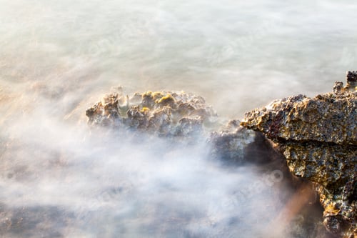 Preview: Aegean Shore In Greece, Thassos Island - Waves And Rocks - Long Exposure Photography