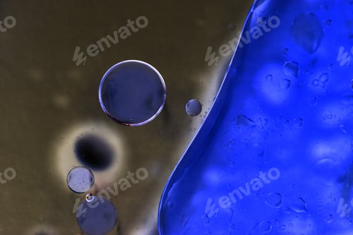 Preview: Abstract, Colorful Composition With Oil, Water And Ink