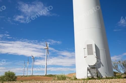 Preview: Windmills For Electric Power Production, Zaragoza Province, Aragon In Spain.