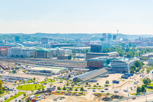 Preview: Aerial View Of A Railway Station In The Swedish City Goteborg