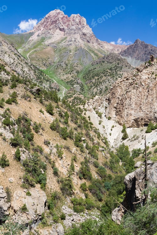 Preview: Mountain Landscape Of Fan Mountains In Summer, Tajikistan, Central Asia
