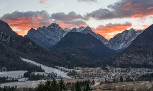 Preview: Village Mojstrana Below Julian Alps