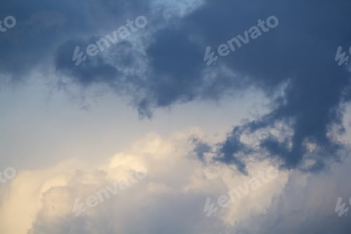 Preview: Beautiful, Dramatic Clouds And Sky. Image Has Grain Texture Seen At Its Maximum Size