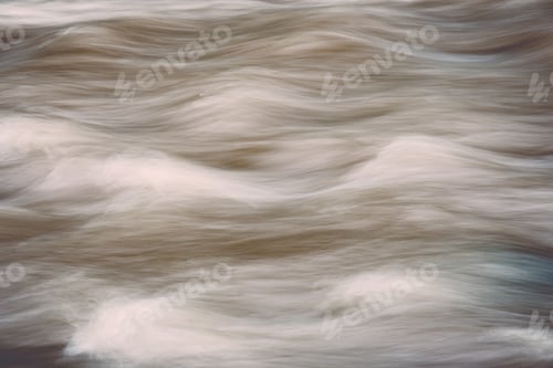 Preview: Beautiful Blurred Water Stream In Forest River - Vintage Retro Effect