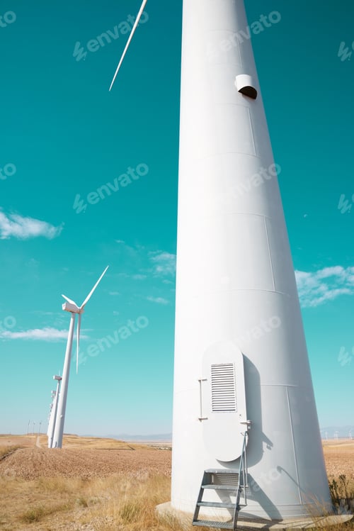 Preview: Wind Turbines For Electric Power Production, Zaragoza Province, Aragon In Spain.