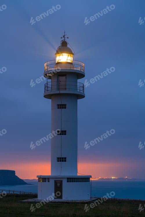Preview: Ajo Lighthouse In Ajo Village By The Cantabrian Sea In Cantabria Autonomous Community Of Spain