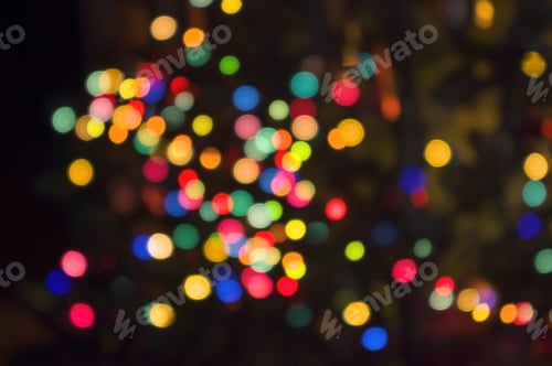 Preview: Abstract Circular Lights Blurred Bokeh Holiday Background Of Christmas Light