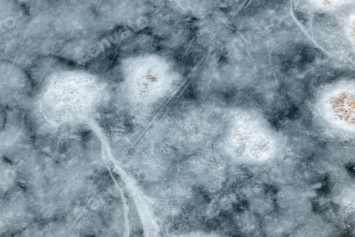 Preview: Aerial View Over The Frozen Surface Of Lake