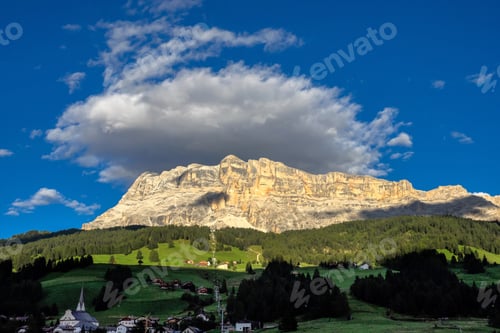 Preview: Heiligkreuzkofel In The Alpenglow, Fanes-Group, Dolomites, South Tyrol, Italy